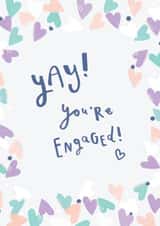 Sweet Confetti Hearts Engagement Card - Yay! You're Engaged! created by Laura Pantony