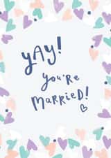 Sweet Confetti Heart Wedding Congratulations Card - Yay! You're Married! created by Laura Pantony