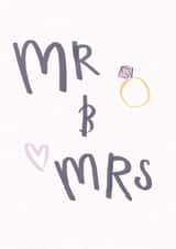 Simple Mr & Mrs Wedding Engagement or Wedding Card created by Laura Pantony