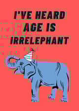 Elephant Birthday Irrelephant Card Friend Pun Funny created by ver.on.icaa & visuals