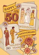 Pretty Retro Anniversary Card - 50 Years - Golden Years created by Angie Spurgeon
