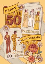 Pretty Retro Anniversary Card - 50 Years - Golden Years created by Angie Spurgeon
