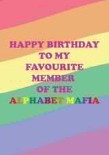 Alphabet Mafia Birthday Card created by Yours and Yours Ltd