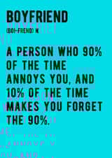 Boyfriend - Alternative Definition created by Kate and Co
