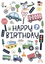 Transport vehicle birthday card created by Dolly and Fred