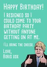 Boris resigning birthday card created by @StarBerry