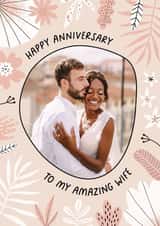 Personalised Anniversary Photo Card created by Evie Garnett Designs - Amazing Wife - Personalised Photo Card