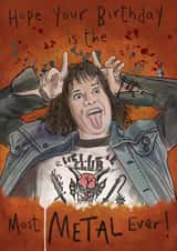 Eddie Munson Metal Birthday Card created by Big Charlotte Draws