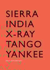 60th birthday card using NATO phonetic police military radio alphabet created by PaperPaper