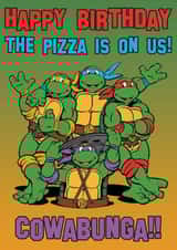 Have a Cowabunga Birthday!! It's Pizza Party Time! created by Tom Sheldrick