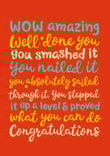 Graduation And Exam Success Congratulation Card – Well Done You created by The Typecast Gallery