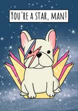 Ziggy Stardust French Bulldog Card for Bowie & Dog Lover!|  created by Natalie Tuck