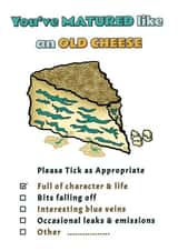 Old Cheese Checklist Birthday Card created by Andrew S Leigh