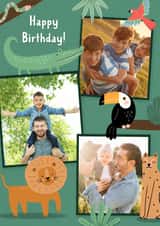 Personalised Birthday Photo Card created by Evie Garnett Designs - Jungle - Kids Photo Card