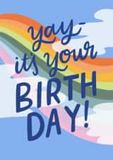 Fun Birthday Card - Rainbow - Yay created by Violet and Alfie