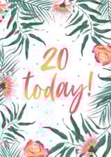 20 Today - summer Birthday card created by Evie Garnett Designs