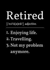 Retired Adjective Retirement Card created by Sundiva Designs
