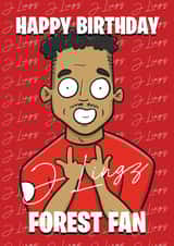 Lingard Nottingham Forest Birthday card created by Tom Sparke