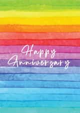 'Happy Anniversary' Rainbow Pride Gay Wedding Anniversary Card created by Danielle Ellen