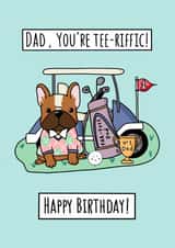 Birthday card for A dog loving, golf loving Dad created by Natalie Tuck