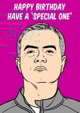 José Mourinho, football manager birthday greeting card created by Graham Sanders