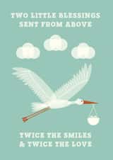 Two Little Blessings, New Baby Twins Card created by Cloud Cuckoo Design