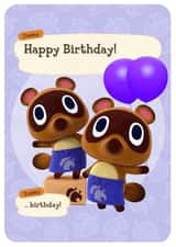 Timmy & Tommy Happy Birthday Animal Crossing ACNH Tom Nook 1001 created by Dut