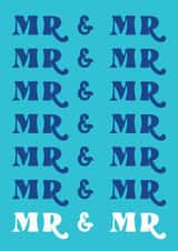 'Mr & Mr' Same Sex Gay Wedding Anniversary Card created by Danielle Ellen