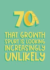 Funny 70th Birthday  Unexpected Growth Spurt Card created by Running with Scissors