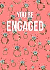 Stylish Engagement Card - Rings Pattern - You’re Engaged created by Josh Daniel
