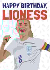 Lioness Leah Williamson England Women's Football Birthday Card created by AbiGoLucky