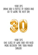 Funny 30th birthday card for friends sister brother.  created by Akeechi Design