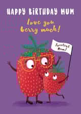 Cute Strawberry Mum Birthday Card created by Hannah Jayne Lewin