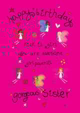 Happy Birthday Sister Girl Power Football Fairies created by The Girl Power Fairies