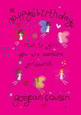 Happy Birthday Cousin Girl Power Football Fairies created by The Girl Power Fairies