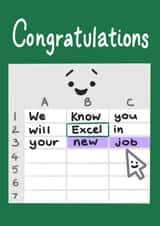 Funny cute new job card - Excel - Congratulations  created by Karentoons