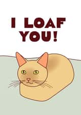 I Loaf You Cat Love Card created by Tiny Bee Cards