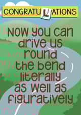 Round The Bend Driving Test Congratulations Card created by Presents Felt
