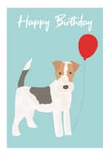 Wire Fox Terrier Balloon Birthday Card created by Amy Walton