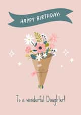 Wonderful Daughter Floral Birthday Card created by Evie Garnett Designs