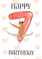 Gymnast 7th balloon card created by Candice Alvarez