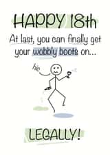 Funny 18th birthday card for anyone now old enough to drink legally created by Shore Designs