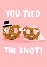 You Tied The Knot Pretzel Wedding Congratulations Card created by Lucy Maggie Designs