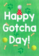 Happy Gotcha Day! Birthday dog- Happy Got Ya day - Tennis ball - dog treats created by Yamaste Art