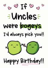 Funny Bogey Uncle Birthday Card created by The Laughing Sloth
