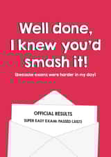 Funny Exam Results Card - Well done, you smashed it! created by Spekle Studio