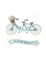 Blue Tandem Wedding Card created by Watercolour Sky