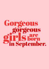 Classic Birthday Card - September - Gorgeous Girls created by @EmilySwallow