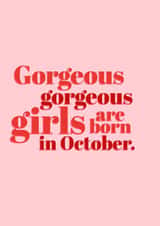 Classic Birthday Card - Gorgeous Girls - October created by @EmilySwallow