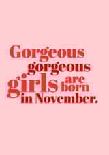 Classic Birthday Card - November - Gorgeous Girls created by @EmilySwallow